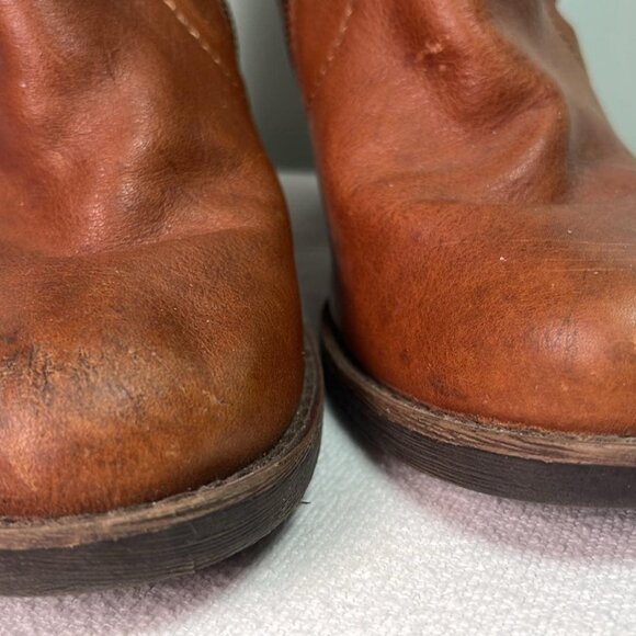 Korks by Kork Ease Brown Leather Zip Wedge Heel Ankle Boots Women's 6M - Picture 16 of 16